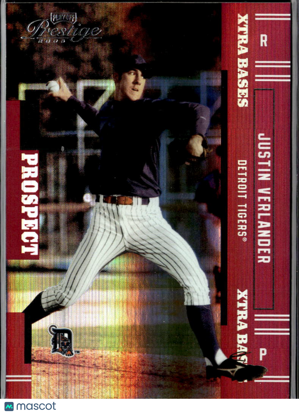 Justin Verlander 2005 Playoff Prestige RED Xtra Bases Rookie RC 90/150 Tigers
