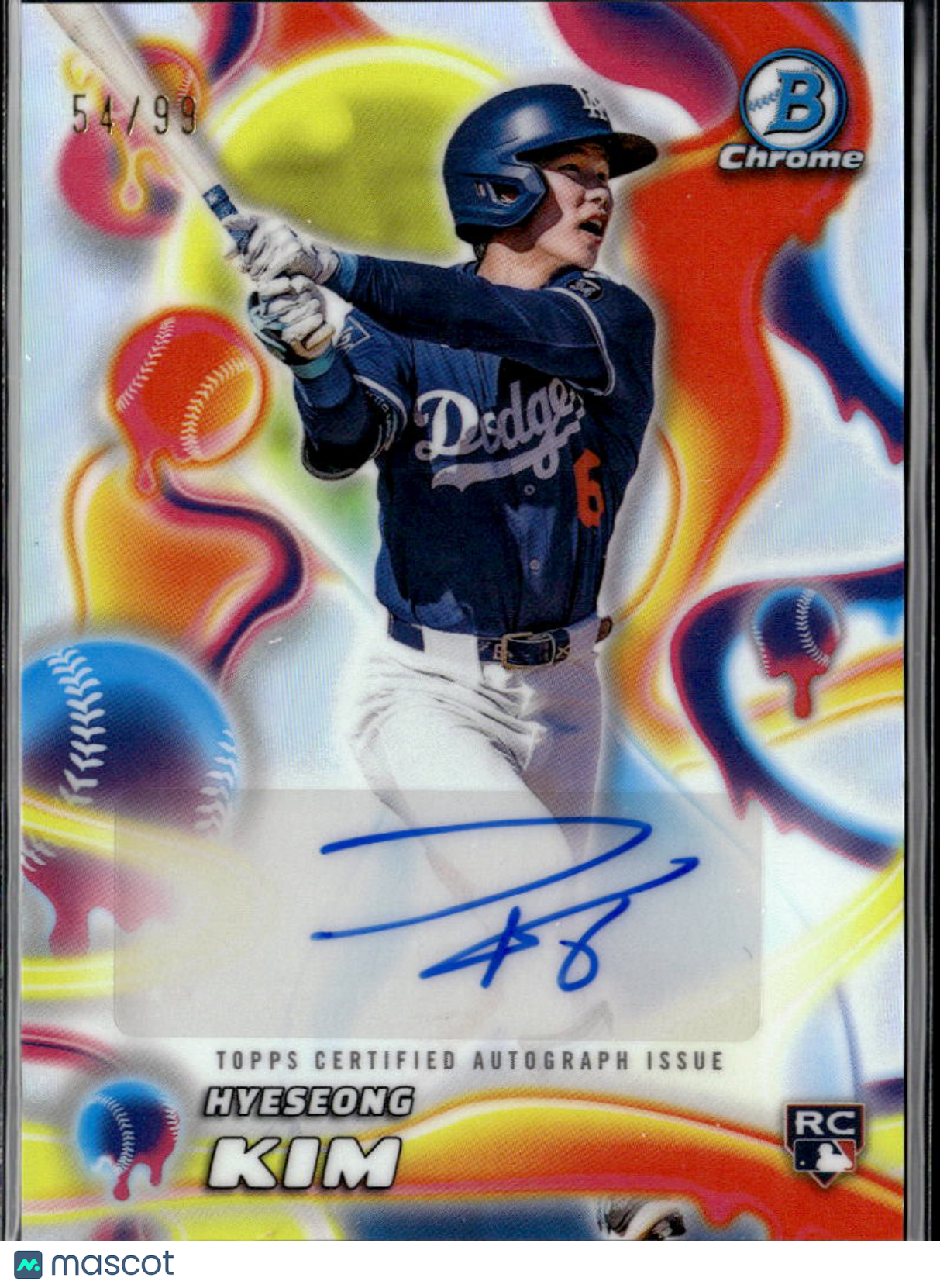 Hyeseong Kim 2025 Bowman Chrome Melt Mashers Auto Autograph RC 54/99 Dodgers