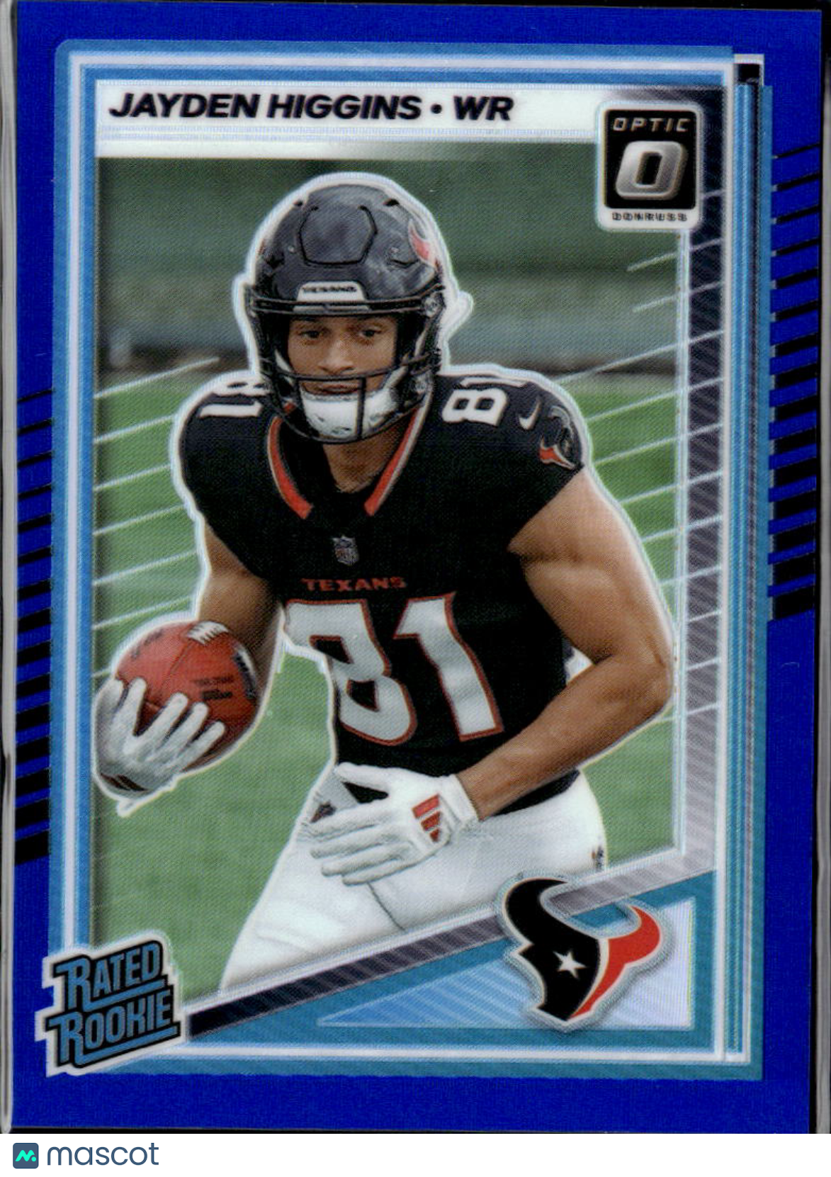 Jayden Higgins 2025 Optic Rated Rookie Blue Prizm RC 87/249 Houston Texans