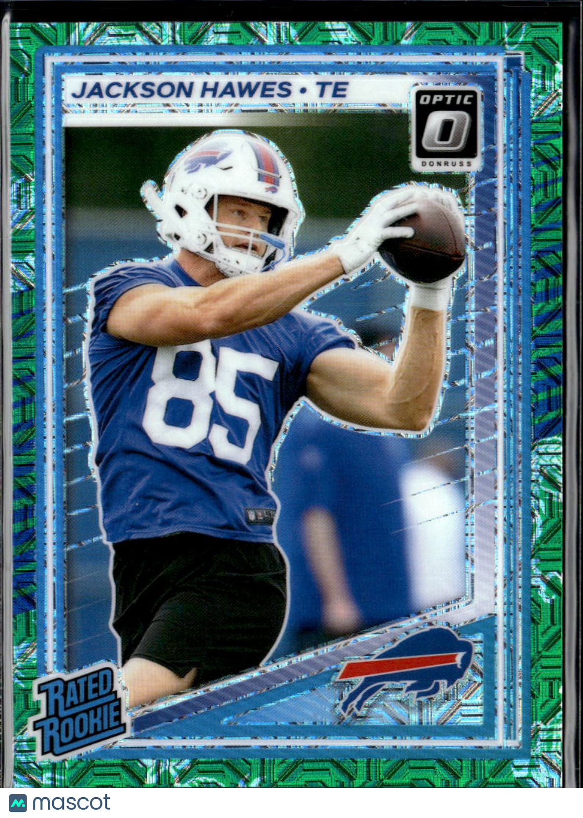 Jackson Hawes 2025 Optic Rated Rookie Green Dragon Prizm SSP 5/24 Buffalo Bills