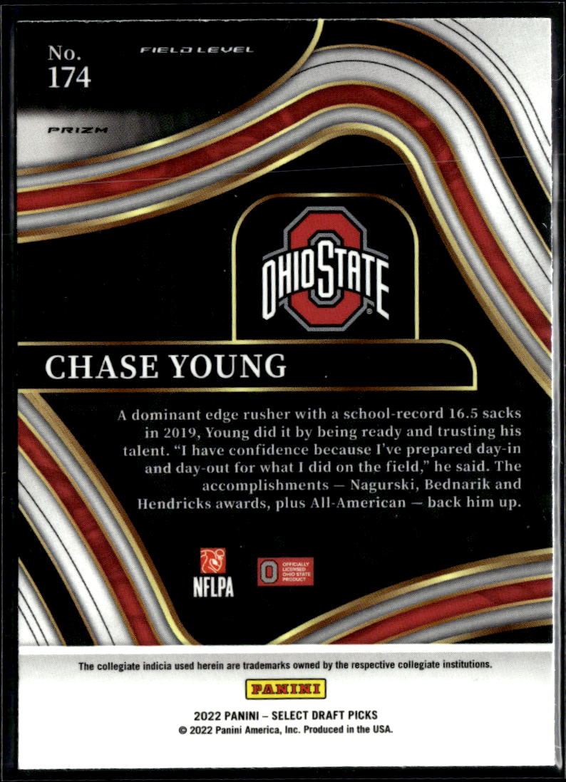 Chase Young 2022 Select Dragon Scale Prizm SSP SHORTPRINT Ohio State Buckeyes