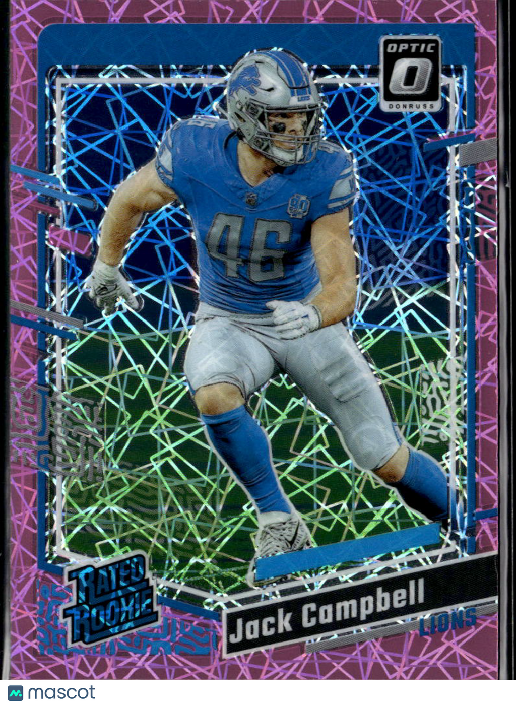 Jack Campbell 2023 Optic Rated Rookie Pink Velocity Prizm RC 70/79 Detroit Lions