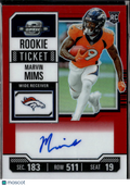Marvin Mims 2024 Contenders Optic Auto Autograph RC 88/125 Denver Broncos