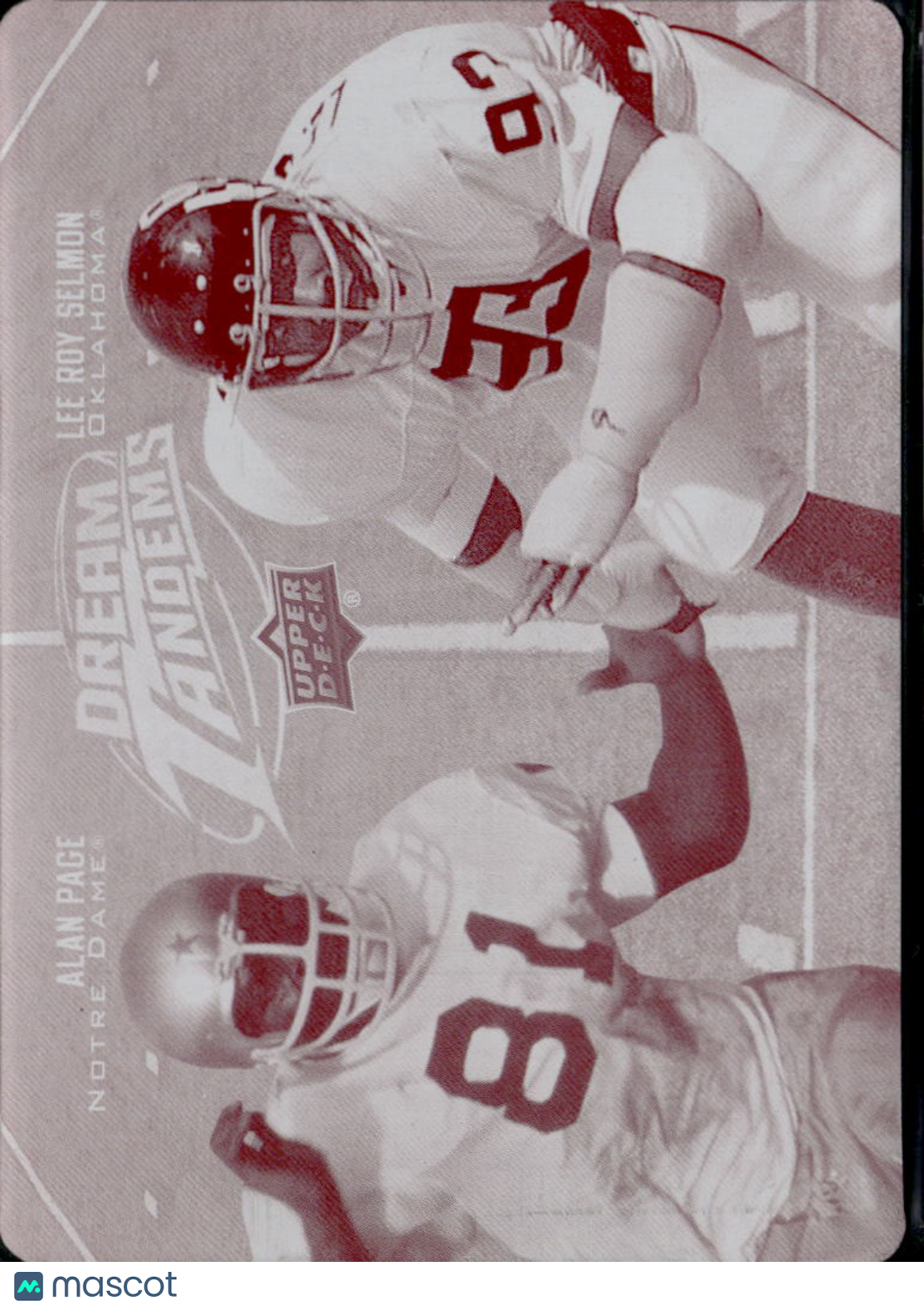 Alan Page / Lee Roy Selmon 2011 Upper Deck Printing Plate 1/1 Oklahoma Sooners