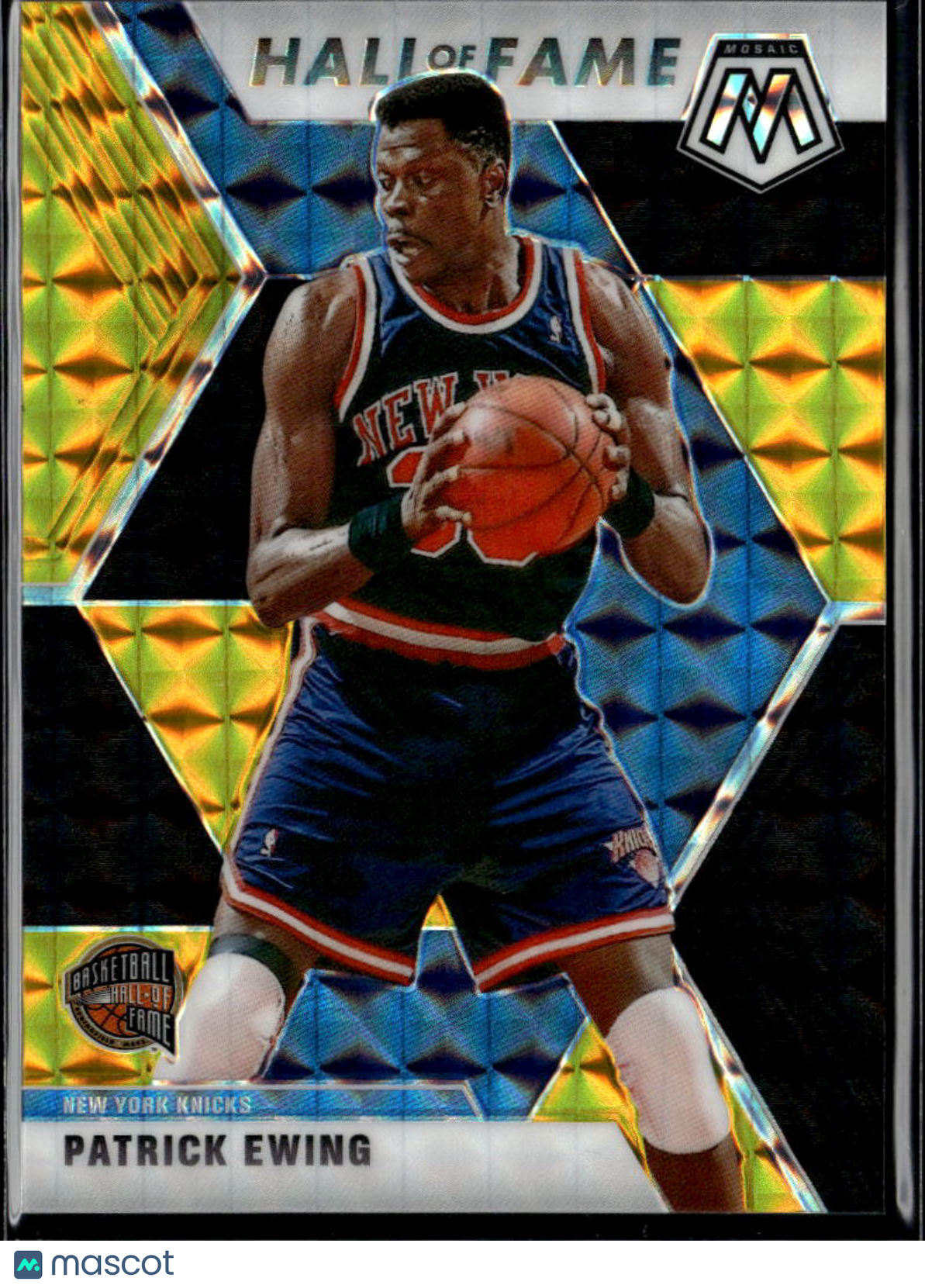 Patrick Ewing 2020 Mosaic Black Gold Prizm SSP 1/8 New York Knicks