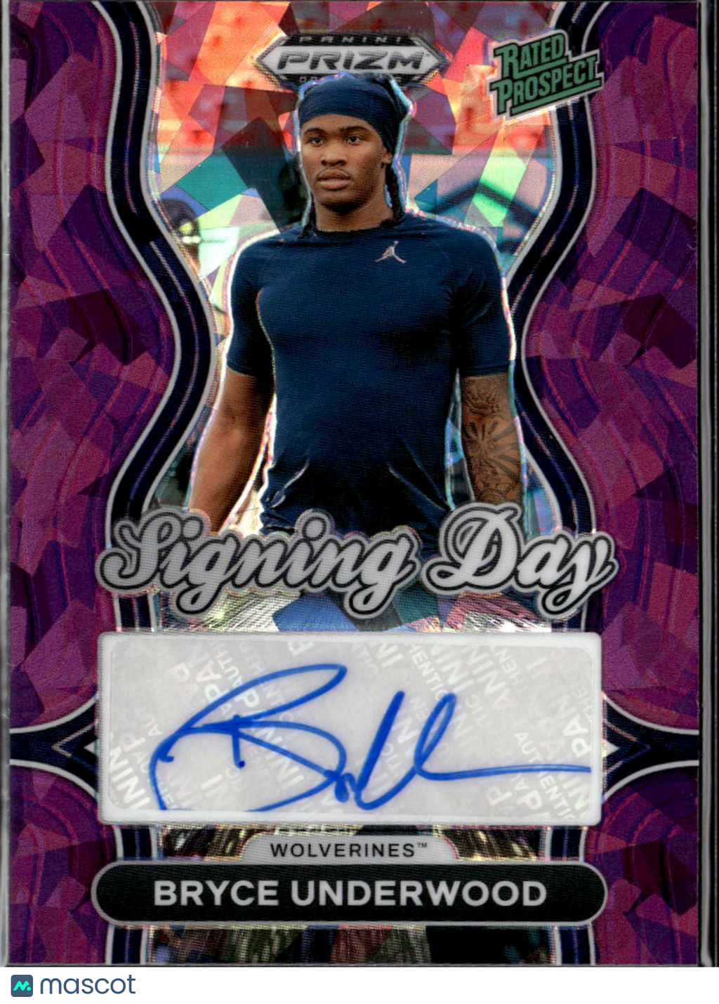 Bryce Underwood 2025 Prizm Draft Picks Auto Autograph RC 129/199 Michigan