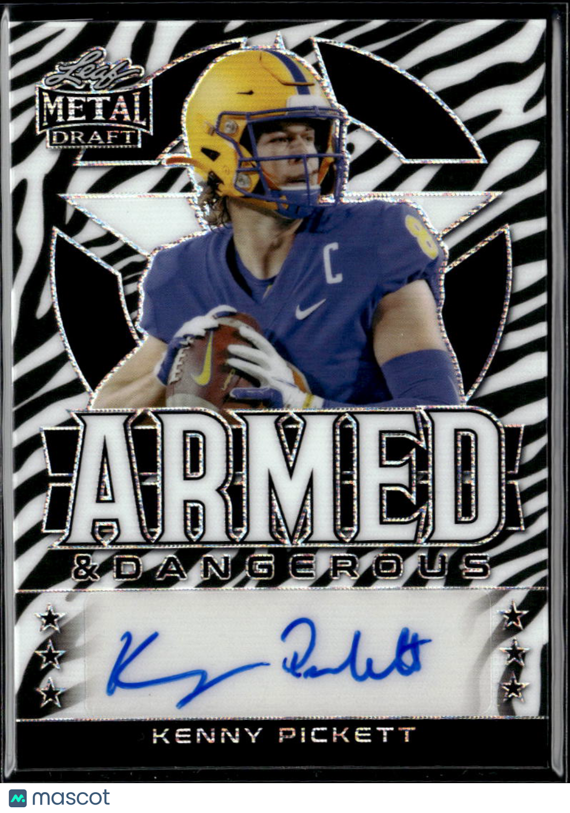 Kenny Pickett 2022 Leaf Metal Zebra Auto Autograph RC Pitt Steelers 5/5