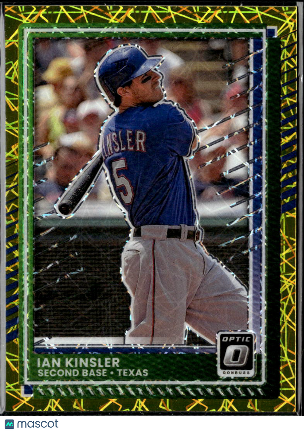 Ian Kinsler 2025 Panini Donruss Optic Yellow Laser /10 Texas Rangers