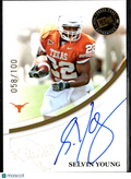 Selvin Young 2007 Press Pass GOLD Auto Autograph RC 58/100 Texas Longhorns