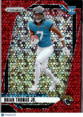Brian Thomas Jr. 2024 Prizm No Huddle Red Disco Prizm Rookie RC 46/75 Jaguars