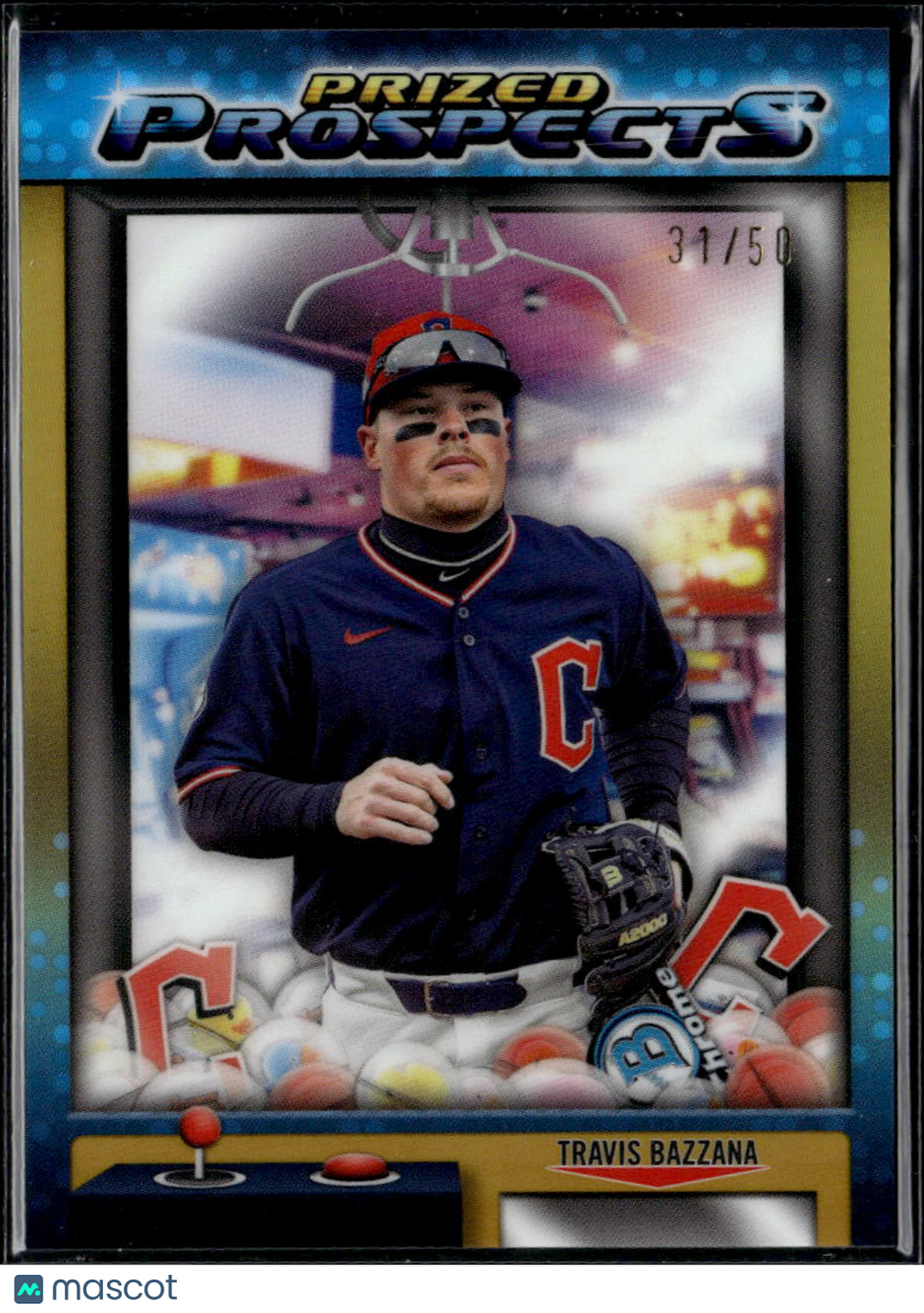 Travis Bazzana 2025 Bowman Chrome Prized GOLD Refractor RC 31/50 Guardians