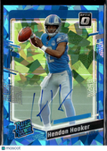 Hendon Hooker 2023 Optic Rated Rookie Auto Autograph Blue Ice RC 3/15 Lions