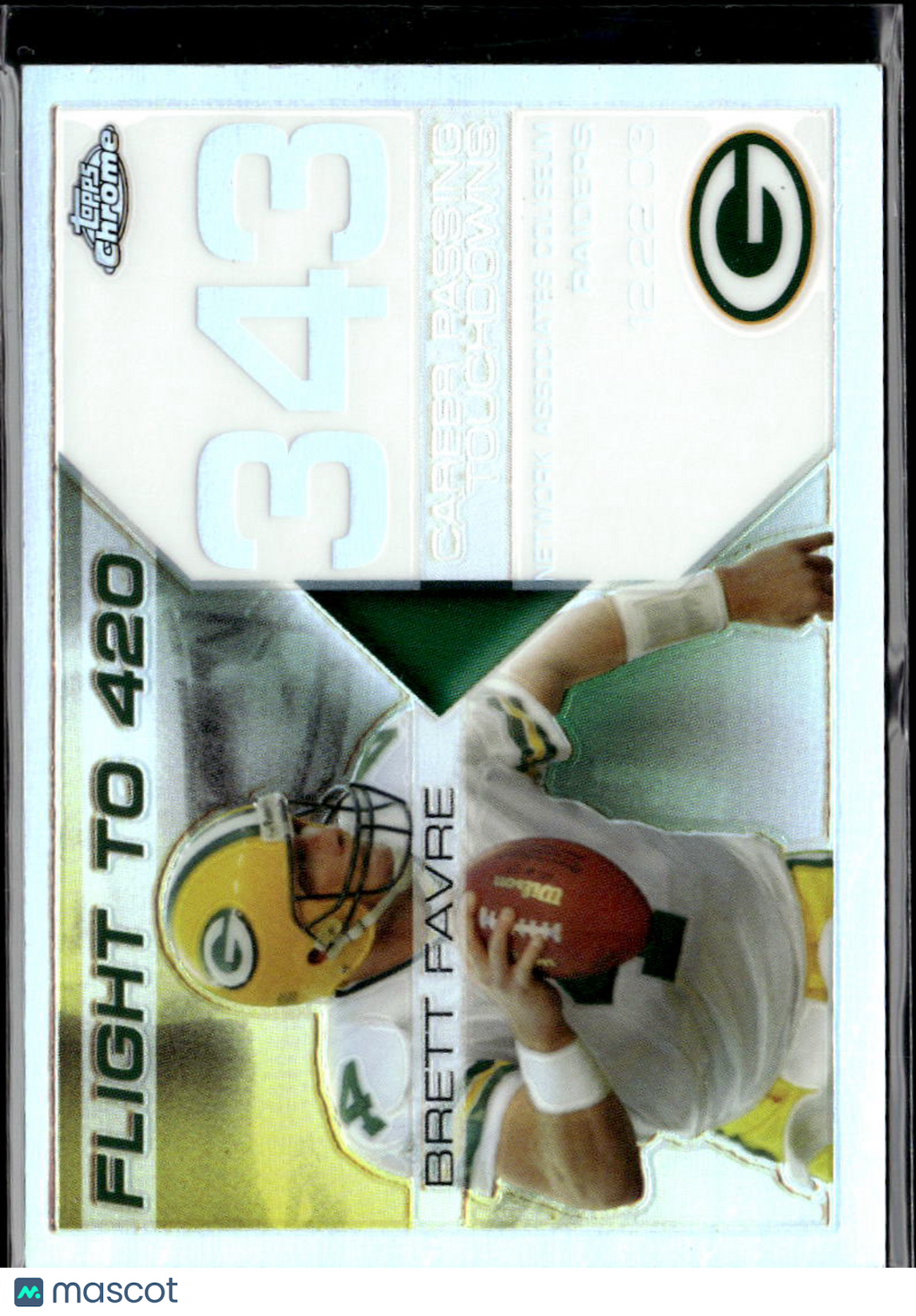 Brett Favre 2008 Topps Chrome Flight to 420 REFRACTOR 97/100 Green Bay Packers