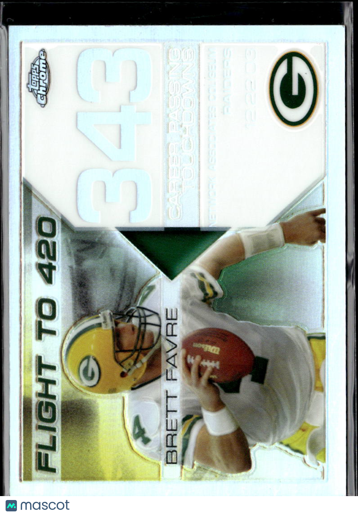 Brett Favre 2008 Topps Chrome Flight to 420 REFRACTOR 97/100 Green Bay Packers