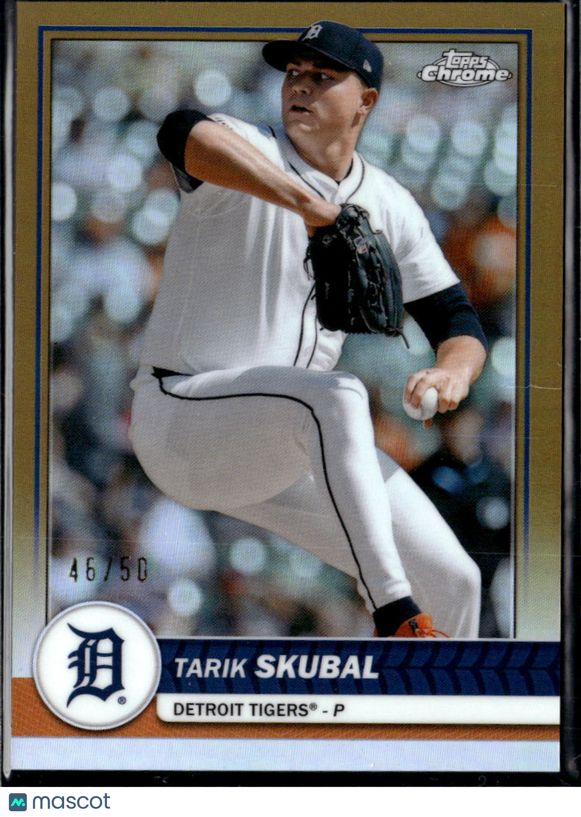 Tarik Skubal 2026 Topps Chrome GOLD Refractor 46/50 Detroit Tigers