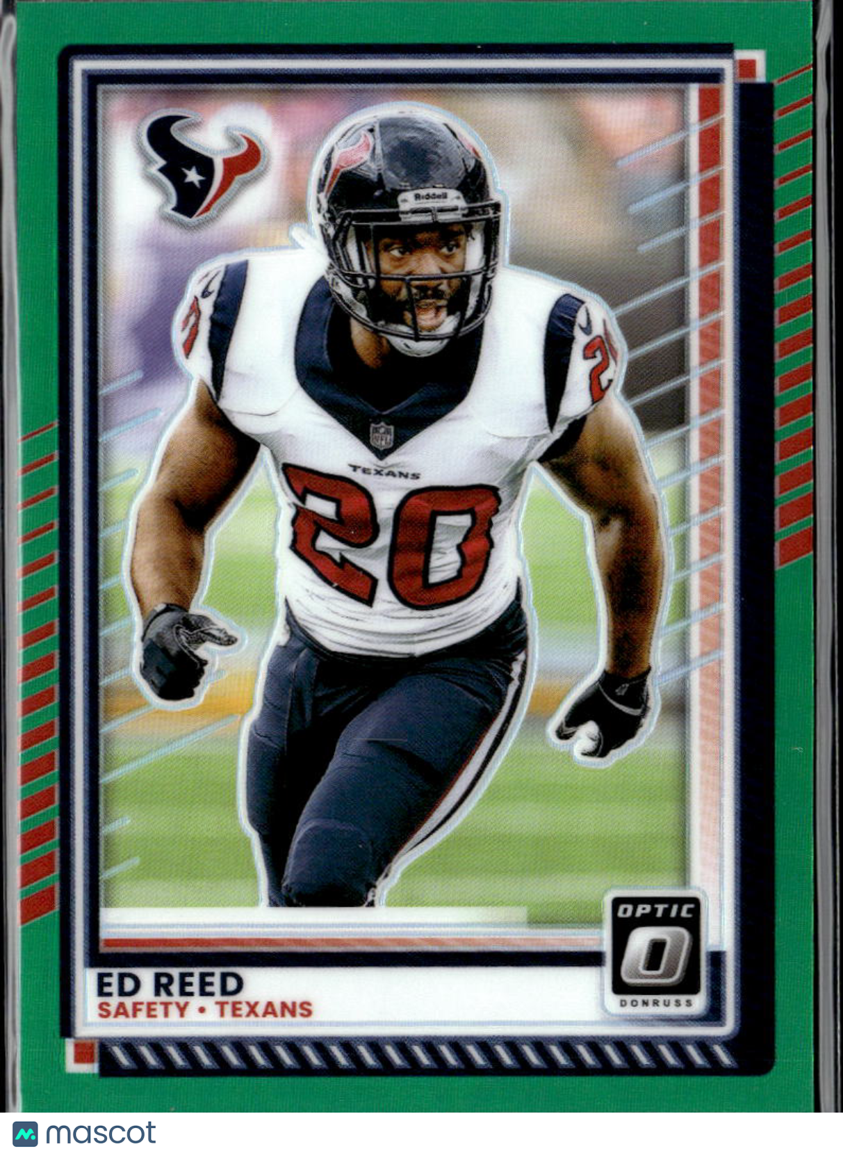 Ed Reed 2025 Optic Green Prizm SSP 5/5 Houston Texans