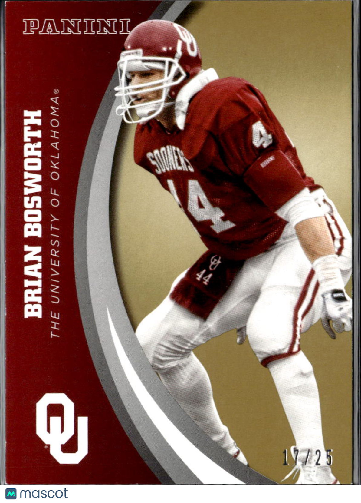 Brian Bosworth 2016 Panini Oklahoma Team Collection GOLD 17/25 Oklahoma Sooners