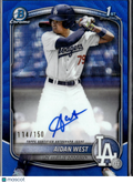 Aidan West 2025 Bowman Chrome 1st Auto Autograph RC 114/150 LA Dodgers