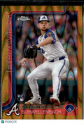 Spencer Schwellenbach 2025 Topps Chrome GOLD Raywave Refractor RC 16/40 Braves