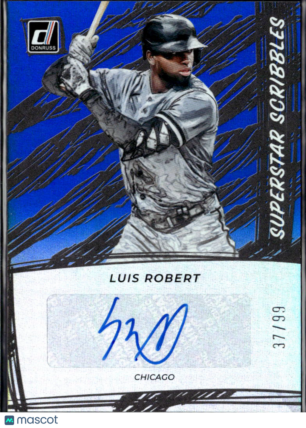 Luis Robert 2022 Donruss Auto Autograph Blue 37/99 Chicago White Sox