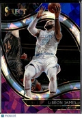 LeBron James 2021 Select Prizm Courtside Blue White Purple Ice SSP LA Lakers