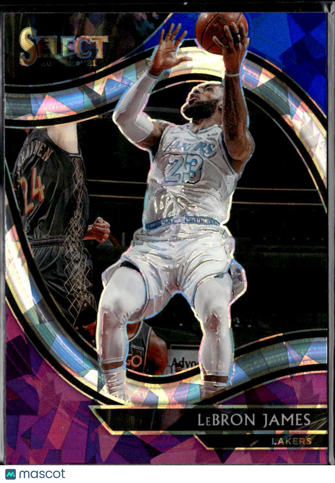LeBron James 2021 Select Prizm Courtside Blue White Purple Ice SSP LA Lakers