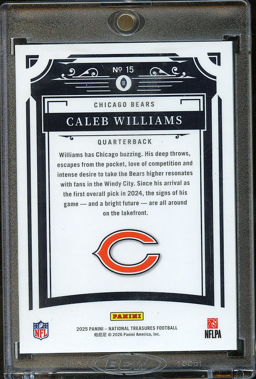 Caleb Williams 2025 National Treasures Card 95/99 Chicago Bears
