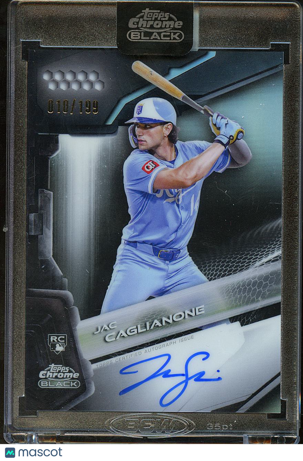 Jac Caglianone 2026 Topps Chrome Black Auto Autograph RC 10/199 KC Royals