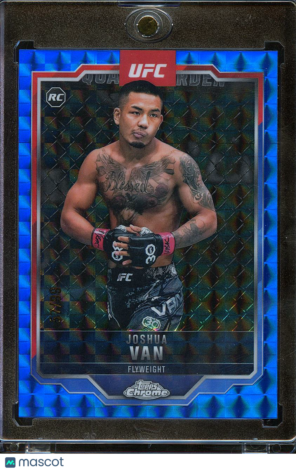 Joshua Van 2025 Topps Chrome UFC RC Rookie Blue X-Fractor 57/99 MMA
