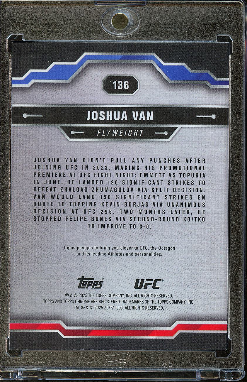 Joshua Van 2025 Topps Chrome UFC RC Rookie Blue X-Fractor 57/99 MMA