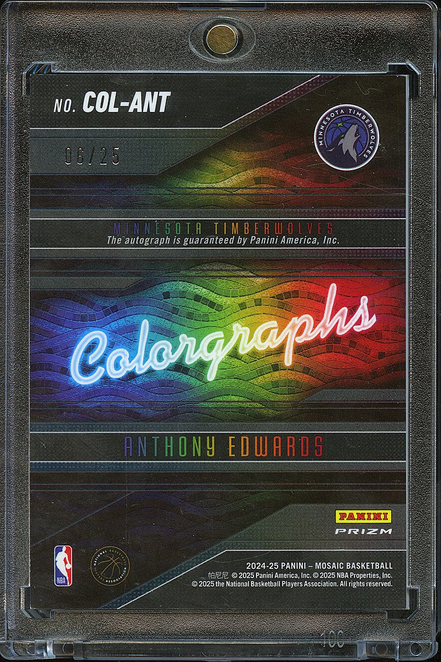 Anthony Edwards 2024-25 Mosaic Auto Autograph 6/25 Timberwolves