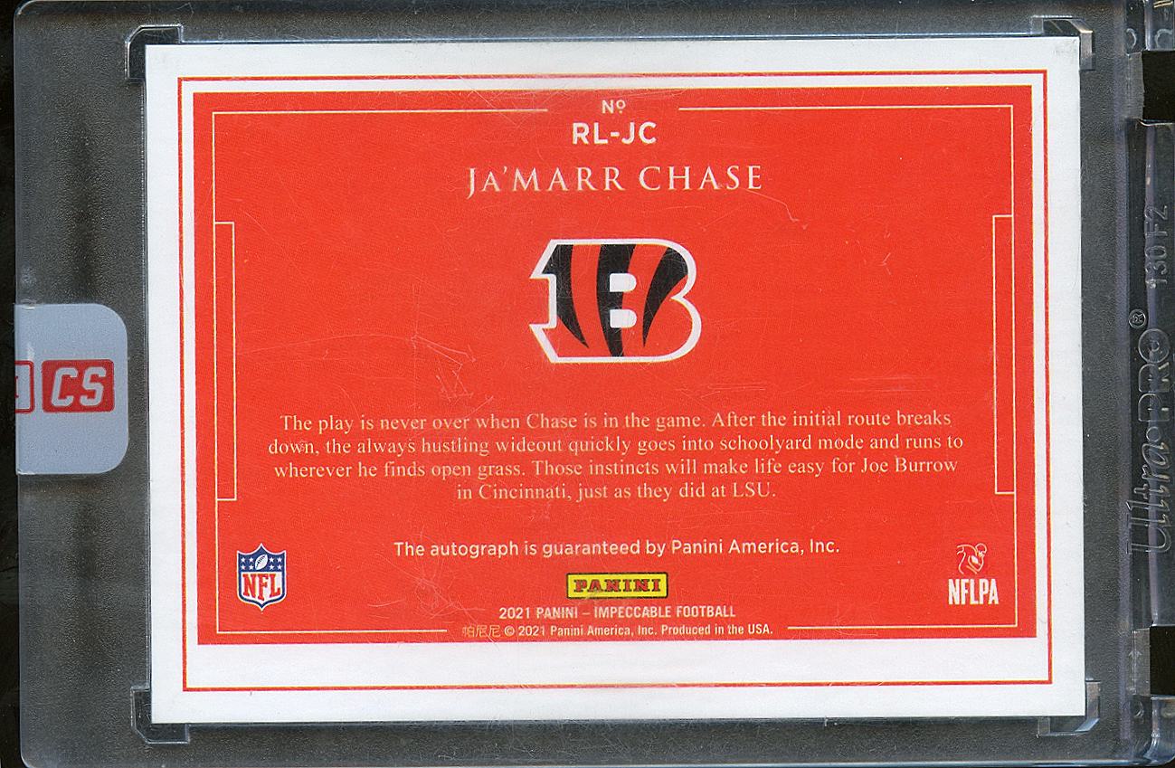 Ja'Marr Chase 2021 Impeccable On Card Auto Autograph RC 85/99 Bengals