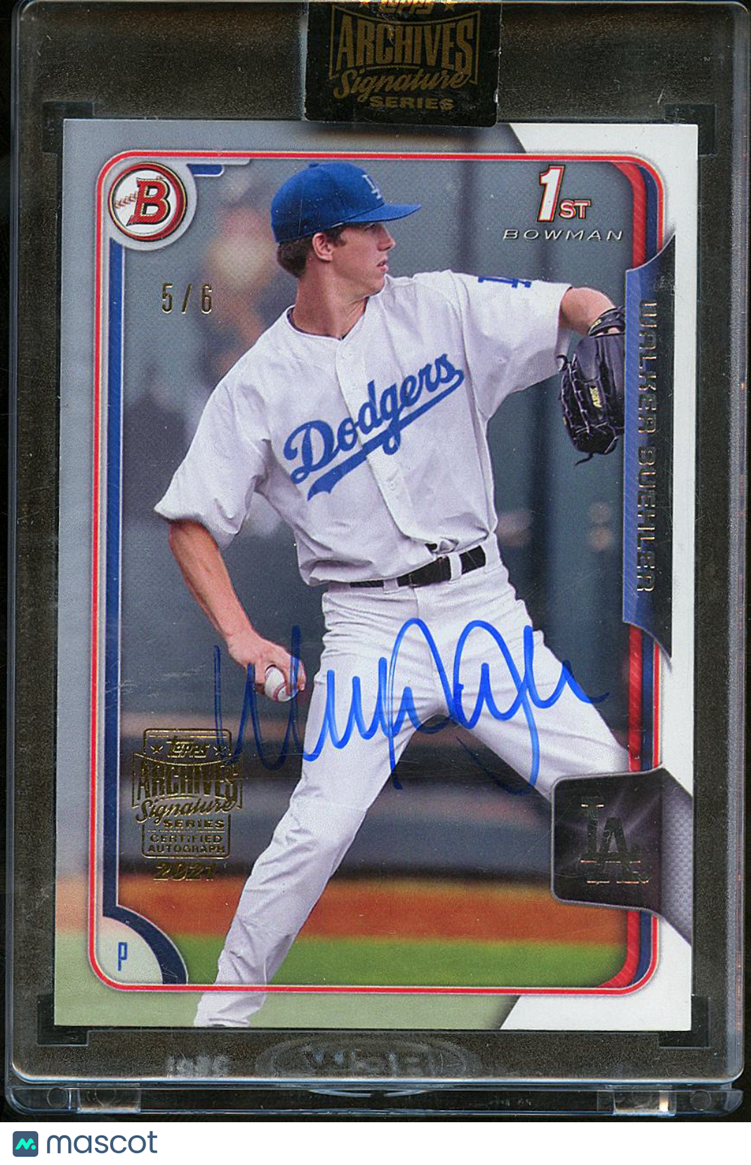Walker Buehler 2021 Topps Archives Bowman 1st Auto Autograph 5/6 LA Dodgers