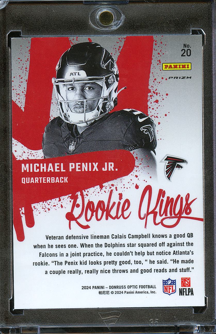 Michael Penix Jr. 2024 Optic Rookie Kings SSP CASE HIT RC Atlanta Falcons