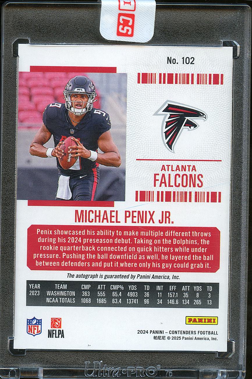 Michael Penix Jr. 2025 Contenders On Card Auto Autograph RC Rookie Falcons