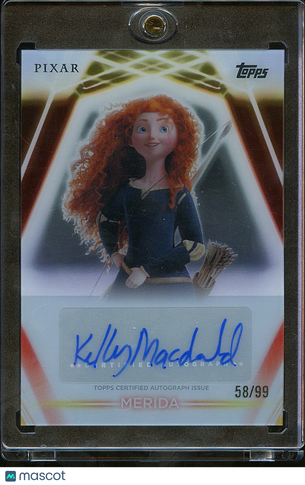 Kelly Macdonald as Merida 2026 Topps Disney Neon Auto Autograph 58/99