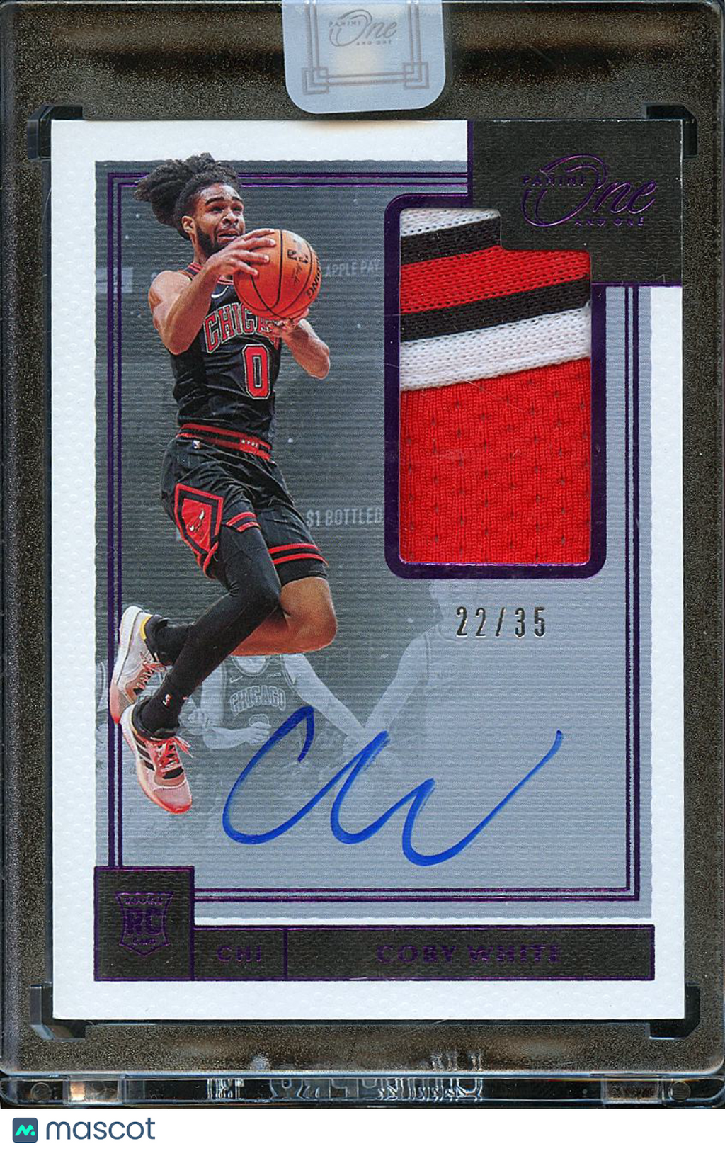 Coby White 2020 Panini One and One Auto Autograph Patch RC 22/35 Chicago Bulls