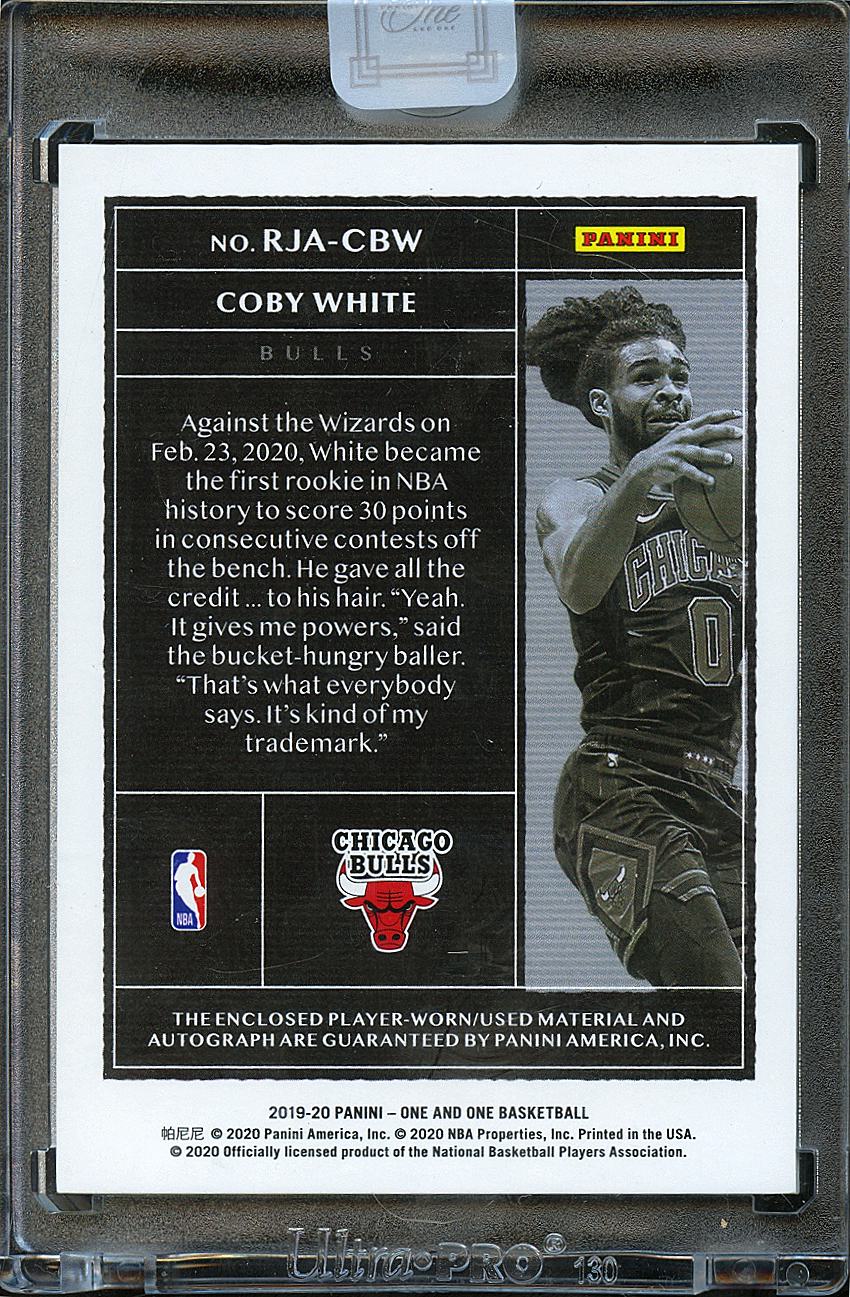 Coby White 2020 Panini One and One Auto Autograph Patch RC 22/35 Chicago Bulls