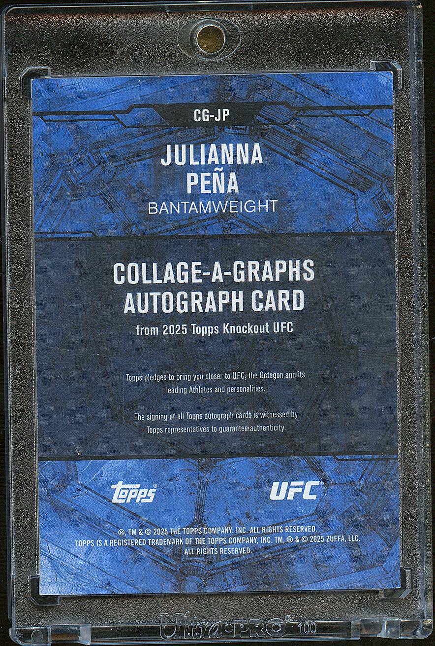 Julianna Peña 2025 Topps Knockout UFC On Card Auto Autograph 45/99