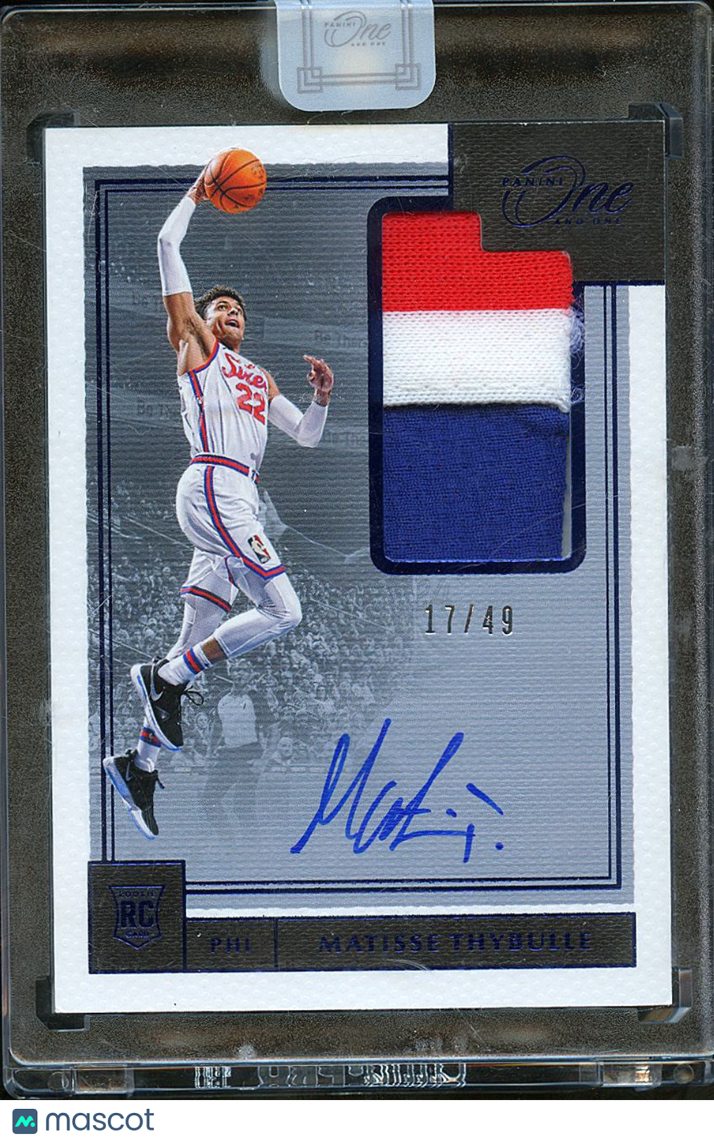 Matisse Thybulle 2020 Panini One and One Auto Autograph Patch RC 17/49 76ers
