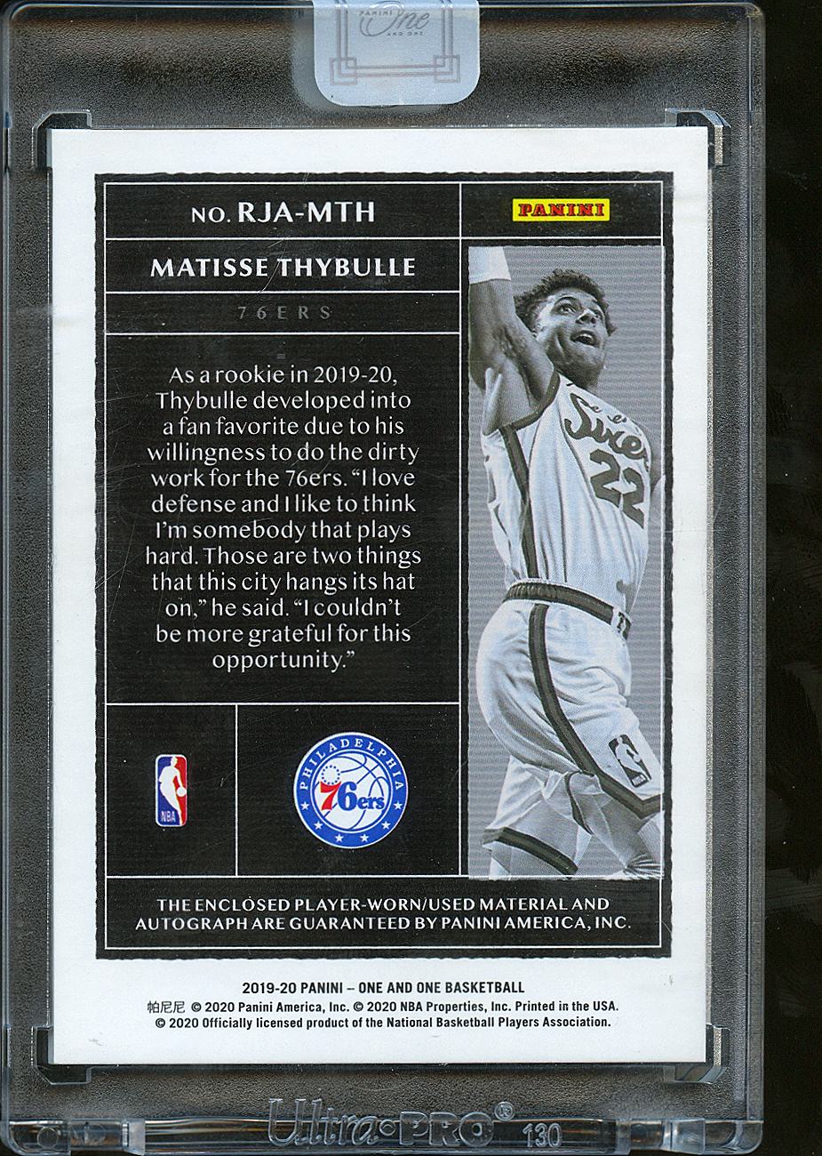 Matisse Thybulle 2020 Panini One and One Auto Autograph Patch RC 17/49 76ers