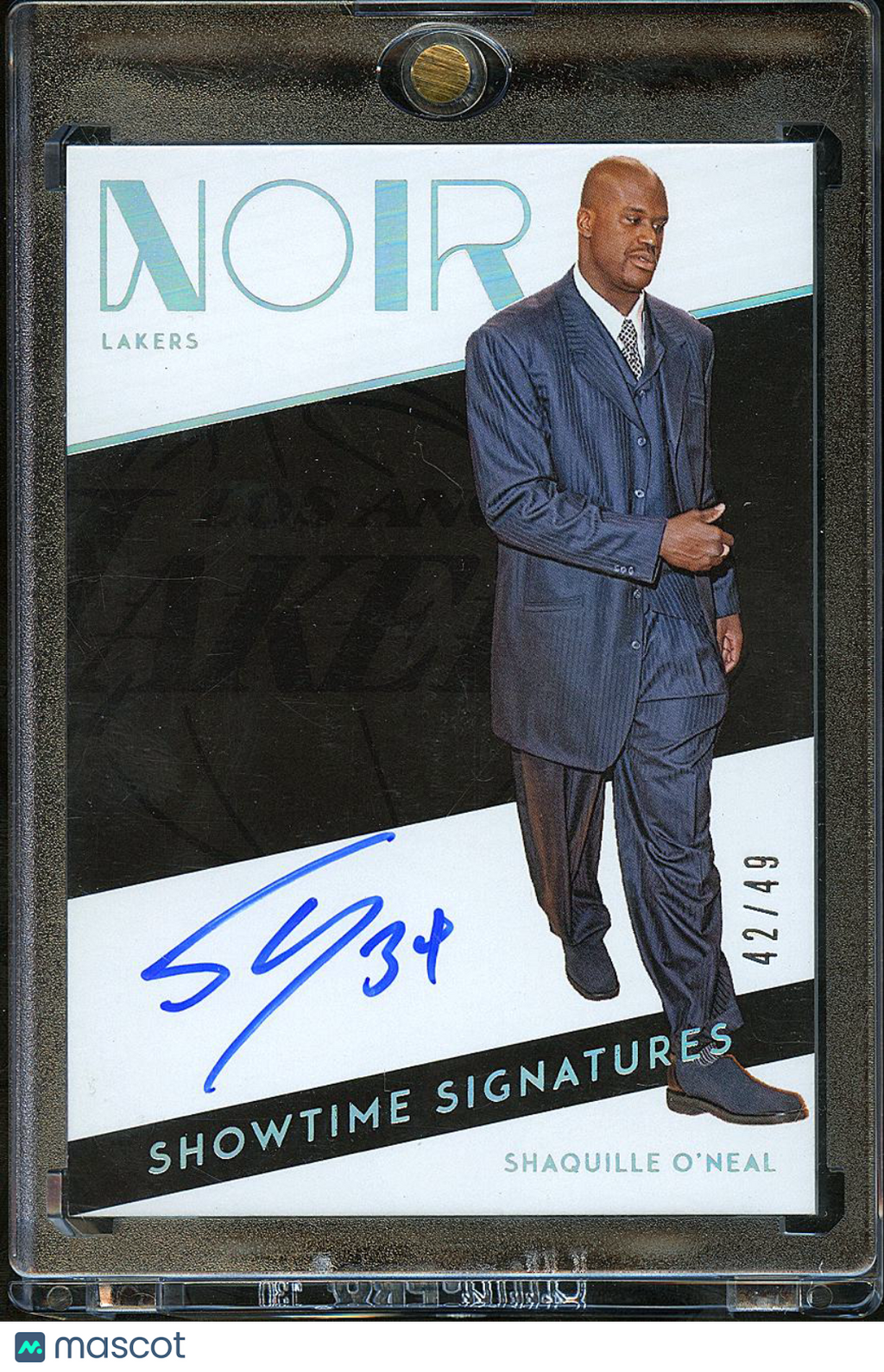Shaquille O'Neal 2020 Panini Noir Showtime Auto Autograph 42/49 LA Lakers