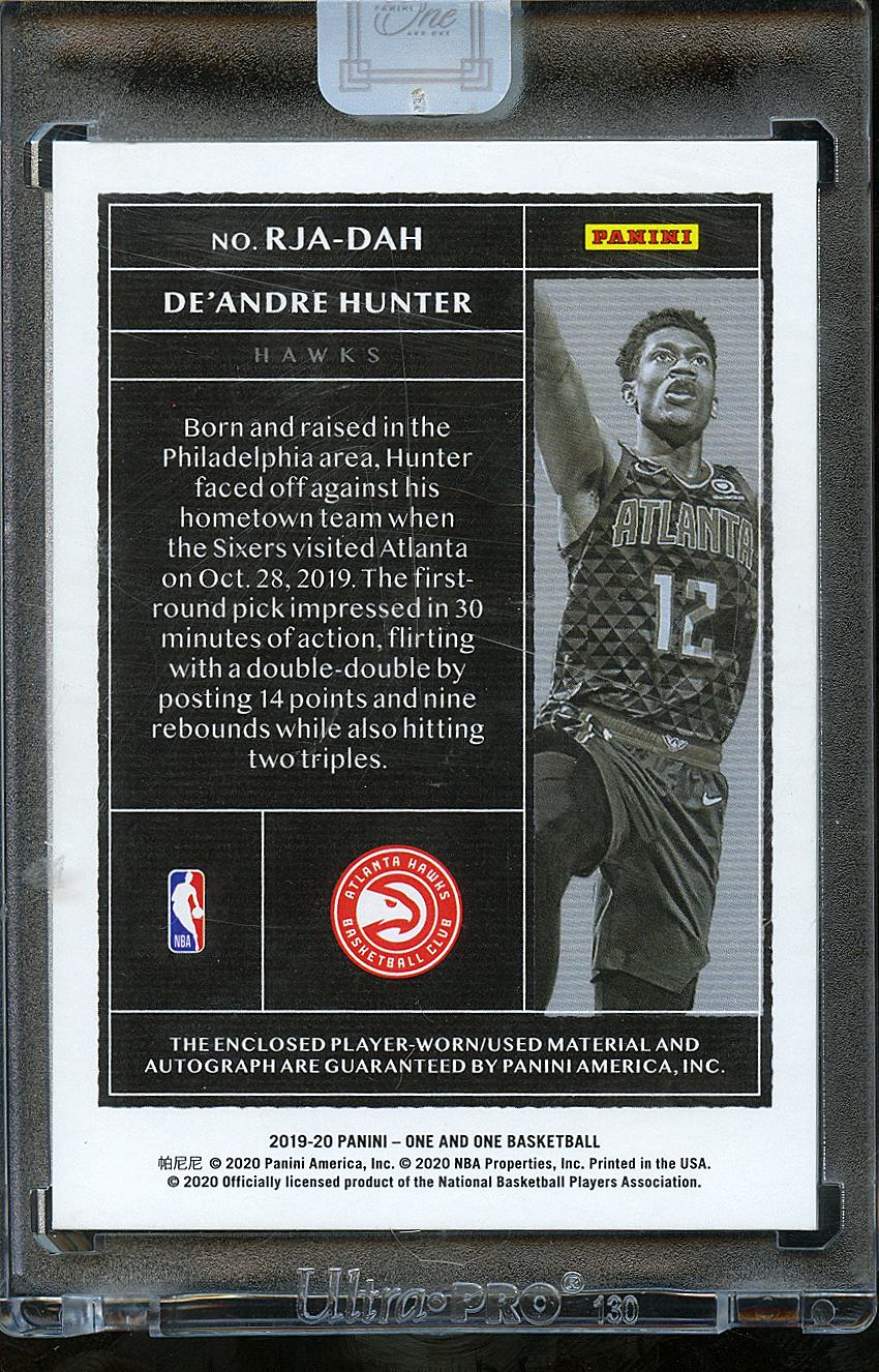 De'Andre Hunter 2020 Panini One and One Auto Autograph Patch RC 81/99 Hawks