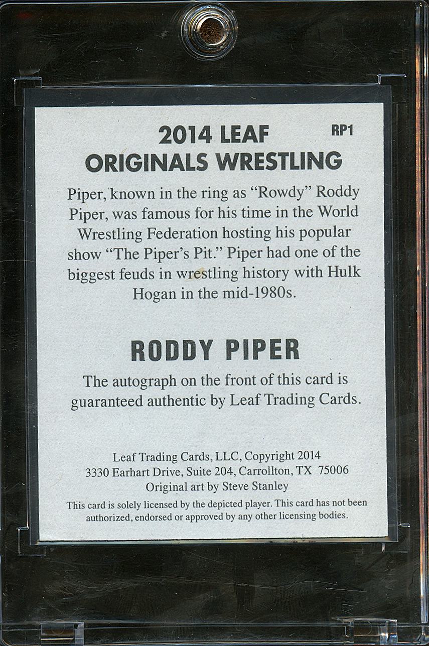Roddy Piper 2014 Leaf Originals Wrestling On Card Auto Autograph WWE