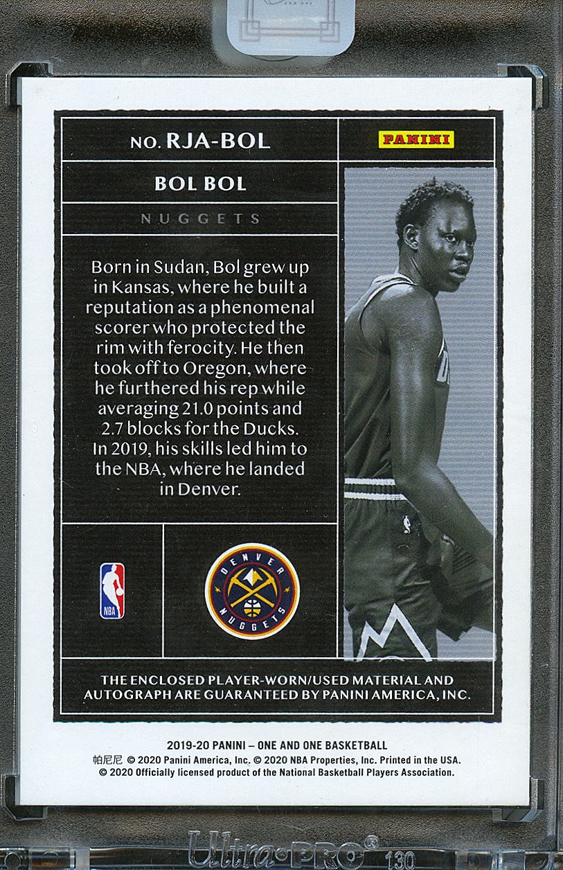 Bol Bol 2020 Panini One and One Auto Autograph Patch RC 15/25 Denver Nuggets