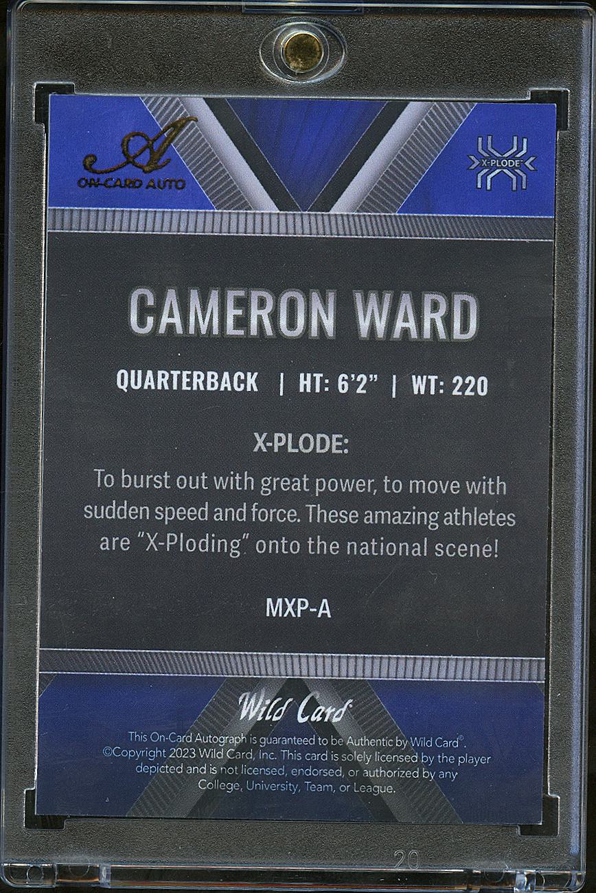 Cam Ward 2023 Wild Card Matte Auto Autograph RC 7/10 Washington State Titans