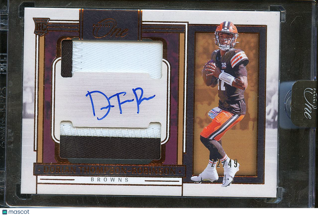 Dorian Thompson-Robinson 2024 Panini One Auto Autograph Patch RC 22/49 Browns