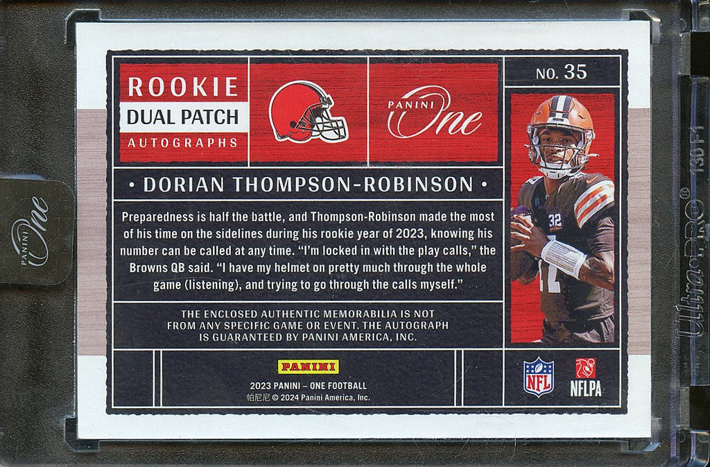 Dorian Thompson-Robinson 2024 Panini One Auto Autograph Patch RC 22/49 Browns