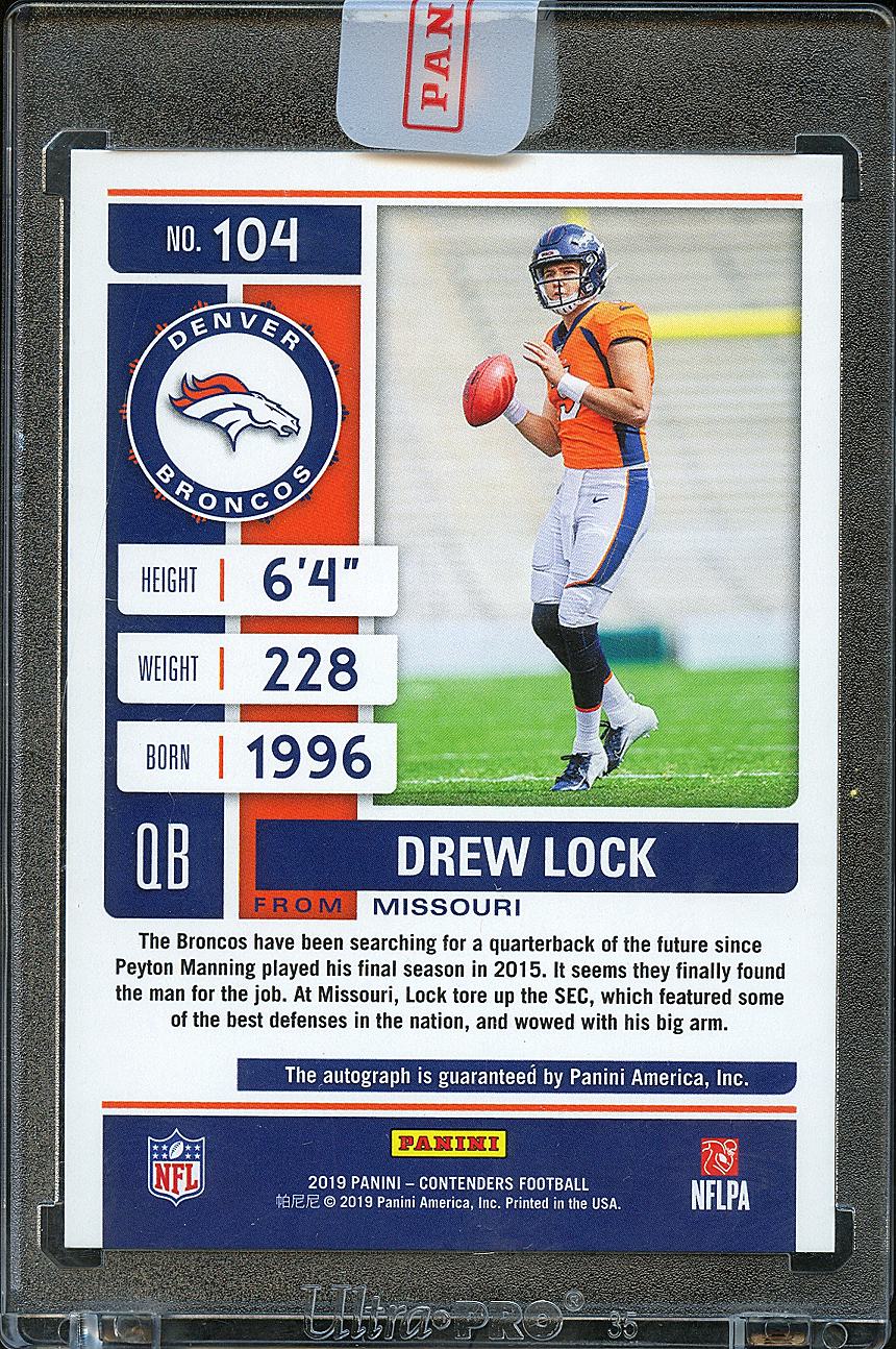 Drew Lock 2019 Contenders On Card Auto Autograph Rookie RC Denver Broncos