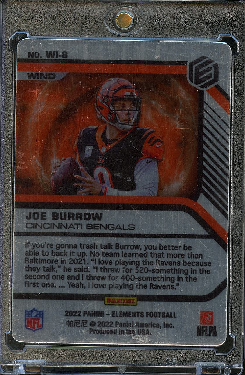 Joe Burrow 2022 Elements Wind SSP CASE HIT Metal Card Cincinnati Bengals